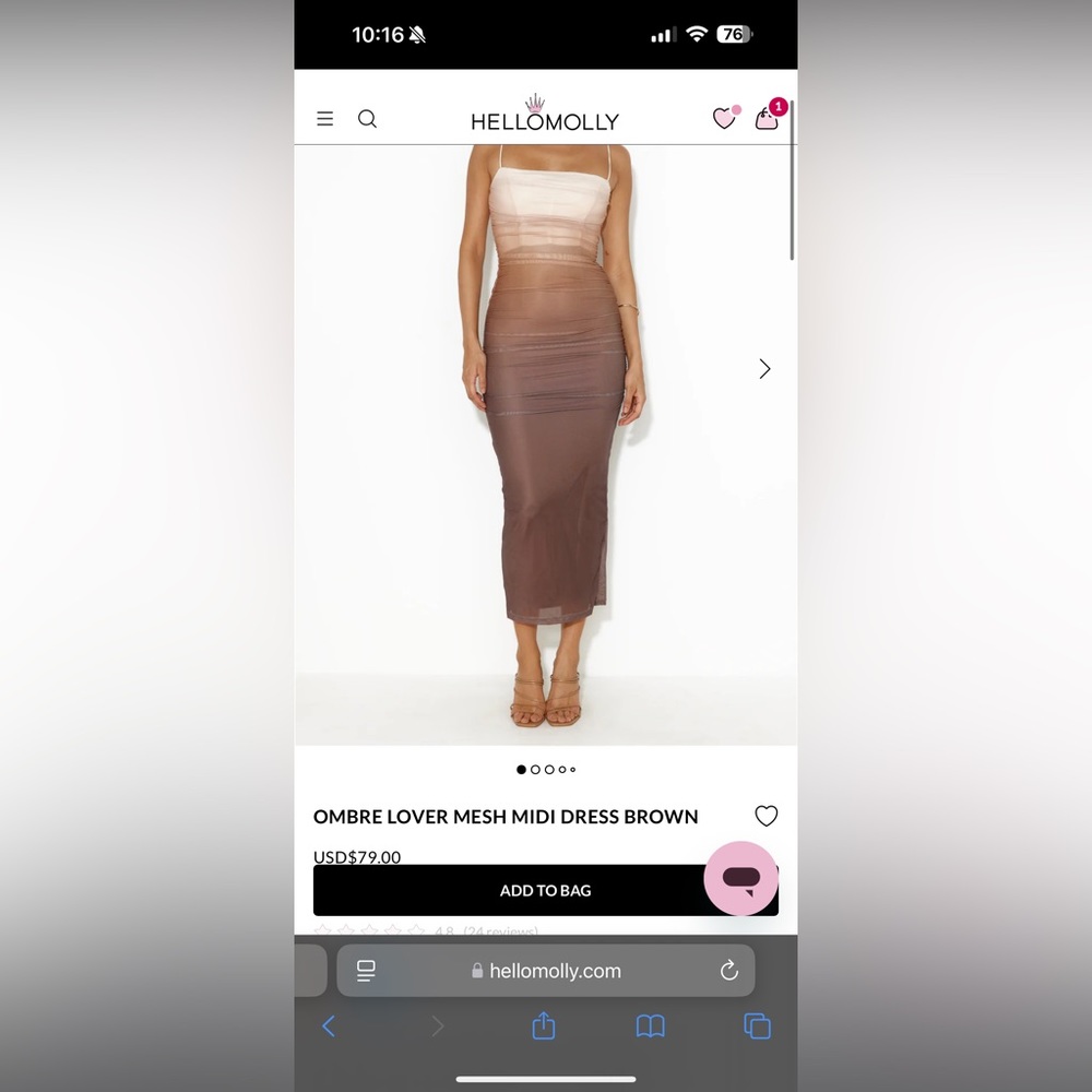 Hello Molly brown ombré midi dress.